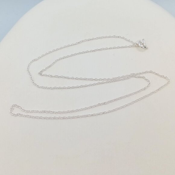 Italian 925 Sterling Silver 18" Curb Chain Necklace - SIGNED - Picture 7 of 8